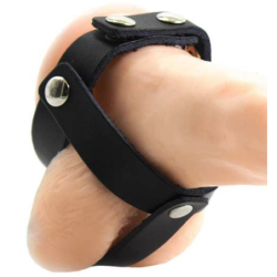 OHMAMA FETISH - FUNDA CUERO DE CASTIDAD PARA TESTÍCULOS