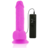DIVERSIA - DILDO REALÍSTICO FLEXIBLE CON VIBRACIÓN LILA 20.5 CM -O- 4.2 CM