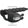 PRETTY LOVE - BLACKNEY ANILLO PENE CON PLUG VIBRADOR NEGRO